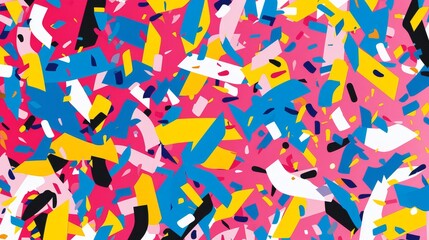 Obraz premium Abstract background with confetti shapes and colors that symbolize the excitement of National Nylon Stockings Day