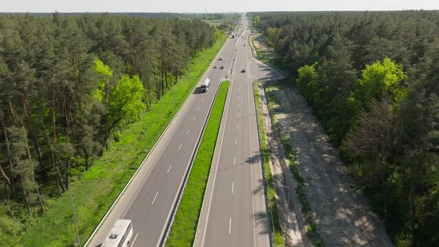 Road industry forest highway transport truck travel speed forest wood countryside