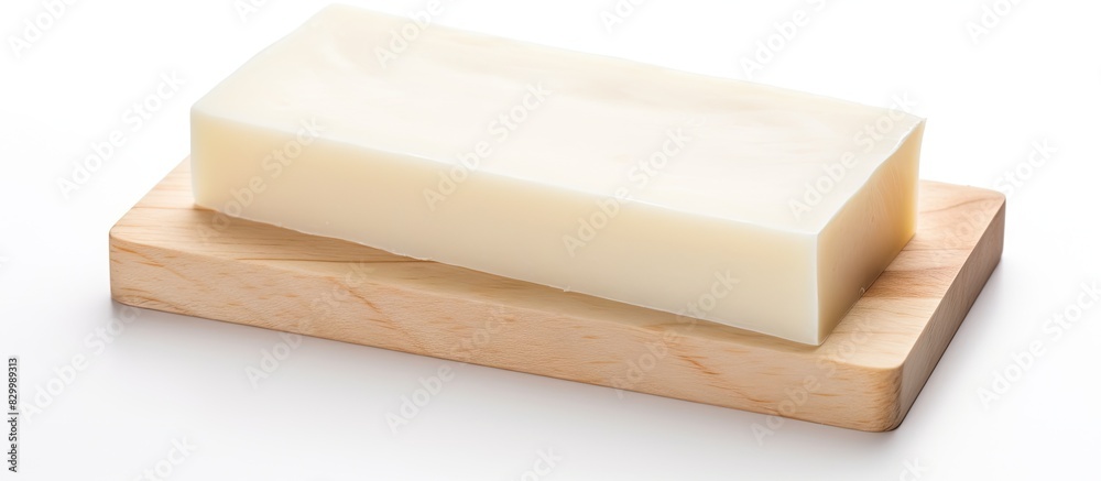 Poster a blank label is showcased on a white background serving as a template for your logo on a natural so
