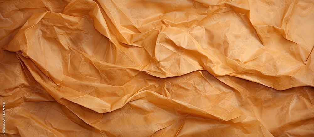 Poster image of a crumpled brown paper texture with copy space