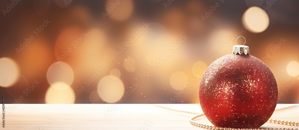 Poster Decorative Christmas ball with copy space image in front of a twinkling background