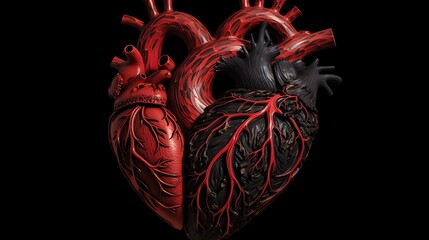 Deep Affection: Heart Against a Black Canvas