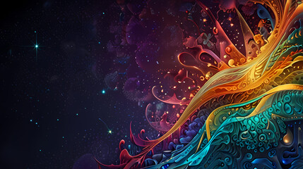 Obraz premium Holographic Astral cosmic illustration background
