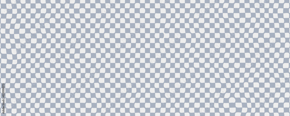 Poster trippy checkerboard background. retro psychedelic checkered wallpaper. wavy groovy chessboard surfac