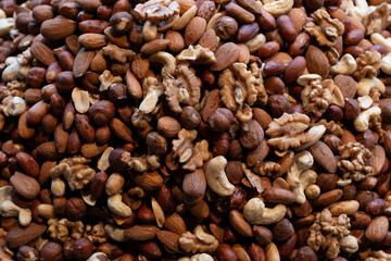 Fresh mixed nuts sold in the market