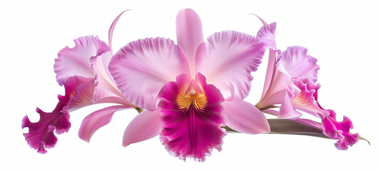 Cattleya, petals, isolated on white background