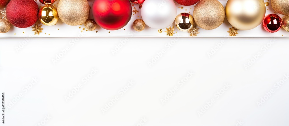 Aufkleber a frame with new year ornaments on a white background perfect for postcards and gifts during the chr