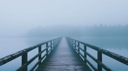 Obraz premium Foggy Bridge into the Unknown - Liminal Image
