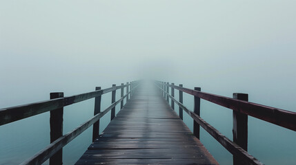 Obraz premium Misty Bridge to Nowhere - Liminal Image