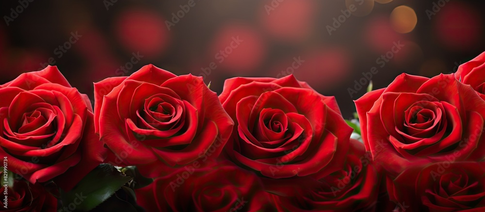 Poster a captivating image of red roses with ample copy space