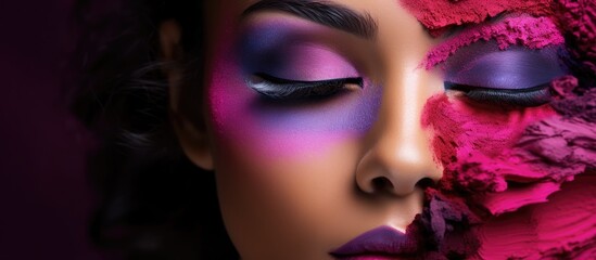 Header image of a makeup artist with copy space