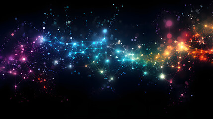 Fototapeta premium Digital color network data flow abstract graphic background