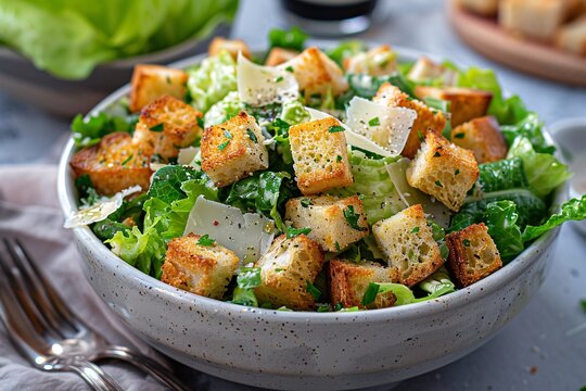 Caesar salad with chicken fillet