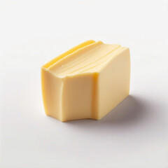 Fresh butter isolated on a white background. Food and a Breakfast concept. High prices for butter.