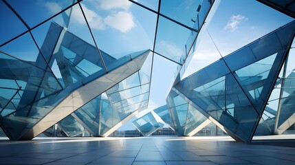 Obraz premium Captivating Architectural Glass Forms in a Modern Urban Landscape