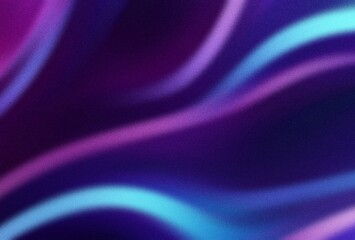 Dark grainy texture background purple blue wave glowing abstract color gradient wave shape brown backdrop grunge banner design