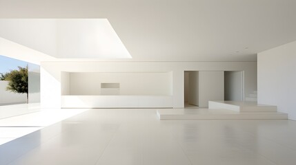 Expansive Architectural Minimalism in a Modernist Empty Interior