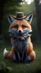 Obraz premium red fox in the forest