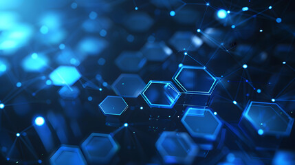 Digital hexagon abstract background. Generative AI.