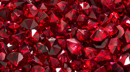 Seamless red ruby background. Generative AI.