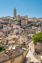 Obraz premium View of Matera at night, Puglia, Italy