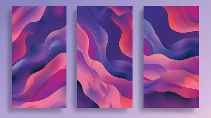 Set of trendy abstract design template. Generative AI.