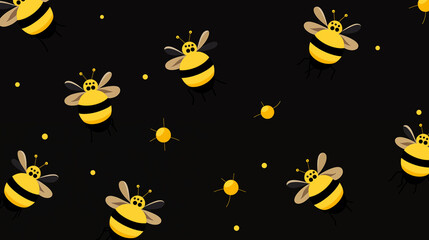 Abstract Image, Bees, Insects, Floral, Pattern Style Texture, Wallpaper, Background, Cell Phone and Smartphone Cover, Computer Screen, Cell Phone and Smartphone Screen, 16:9 Format - PNG