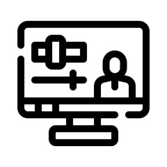 monitor line icon