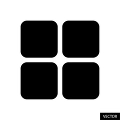 2X2 Grid squares, Menu, Category, Collection vector icon in glyph style design for website, app, UI, isolated on white background. Vector illustration.