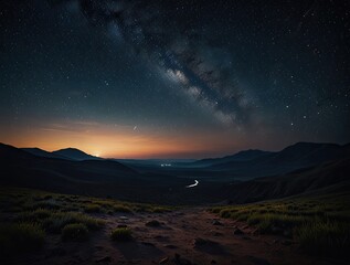 Sunrise view captured,抉择 (jué zé) between space and desert: a fiery orb emerges on the horizon