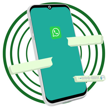 Modern 3D Template Whats app Interface Illustration. Internet network concept.