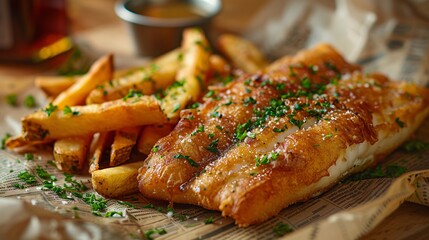 Fish and Chips served in the newspaper