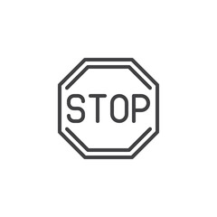 Octagonal stop sign line icon