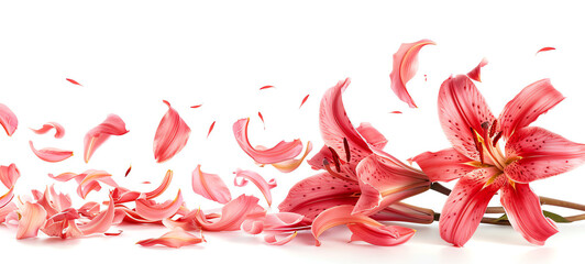 Lily, petals, isolated on white background