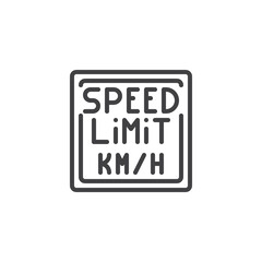 Speed Limit Sign line icon