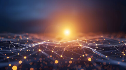 Technology abstract lines and dots connection background. Connection digital data. Generative AI.