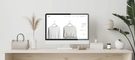 Wellness Fashion Online Boutique Mockup in Clean, Minimalist Web Design for Modern Retail Display