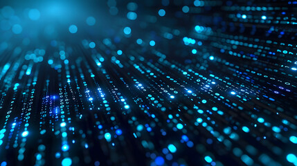 Obraz premium Wallpaper or background of data flow and binary code, technology for sending and exchanging information or flow of data transmission, global network connection
