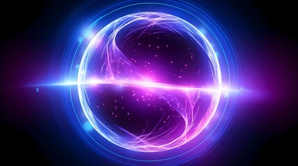 Naklejka premium Pulsing Futuristic Energy Orb Radiating Vibrant Technological Power