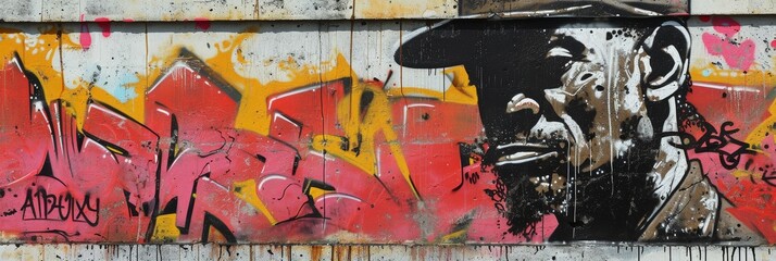 Graffiti painted on the wall