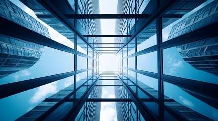 Fototapeta premium Striking Architectural Geometry in a Modern Urban Skyline