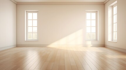 Fototapeta premium Tranquil Sunlit Minimalist Room with Classic Interior Design