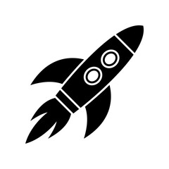 Rocket fly icon. Space travel. Project start up sign. Creative idea symbol. Rocket ship launched to space.