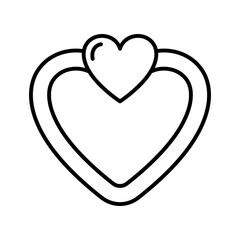 Heart shaped rings. Romantic engagement or wedding sign. Valentine's Day.