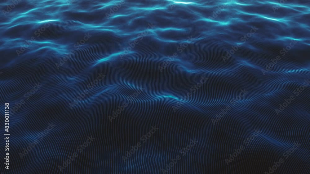 Poster abstract digital ocean surface background/ animation of an abstract background with quiet digital oc