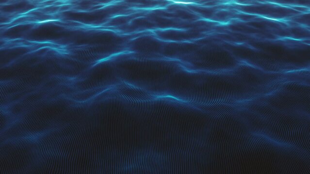 Abstract Digital Ocean Surface Background/ Animation of an abstract background with quiet digital ocean surface waving slowly
