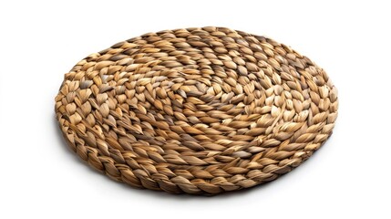 Wicker placemat on a white background with a clipping path