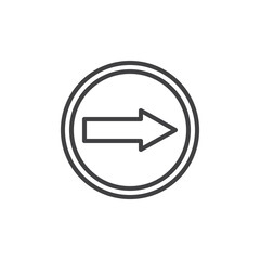 One-way street sign line icon.