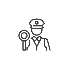 Traffic Officer line icon