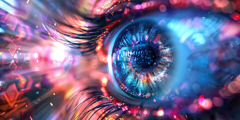 Ocular Conditions: The Blurry Vision and Eye Strain of Eye Disorders - Visualize a scene where vision is blurry and eyes feel strained, indicating ocular conditions such as refractive errors or eye in